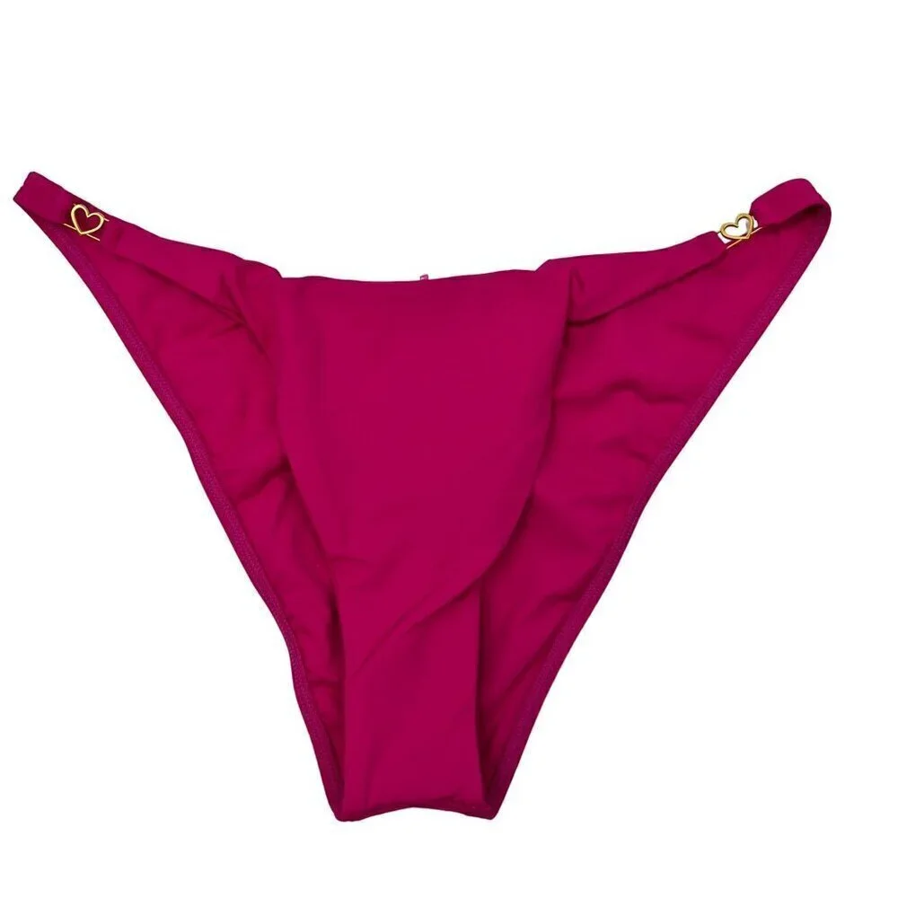 L*Space Women’s Ziggy Bikini Bottom Bitsy Cut Fuchsia Size XL New